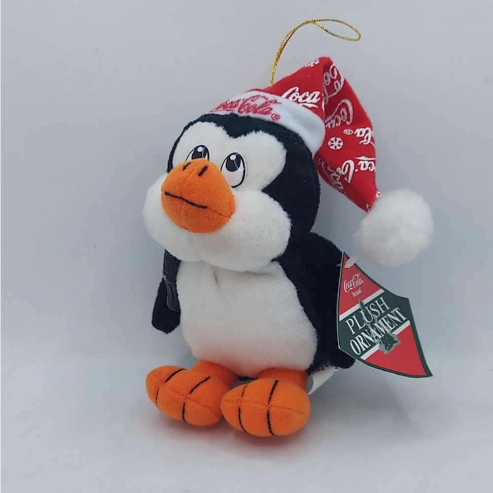 1998 Coca Cola plush ornament penguin with tags